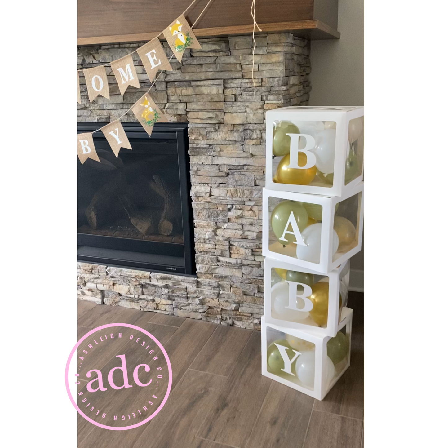 White Transparent BABY Boxes for Baby Shower