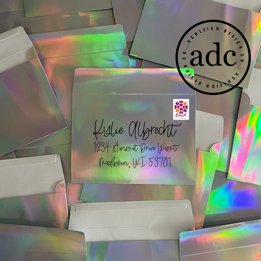 Pack of 20, Iridescent Holographic Party Envelopes